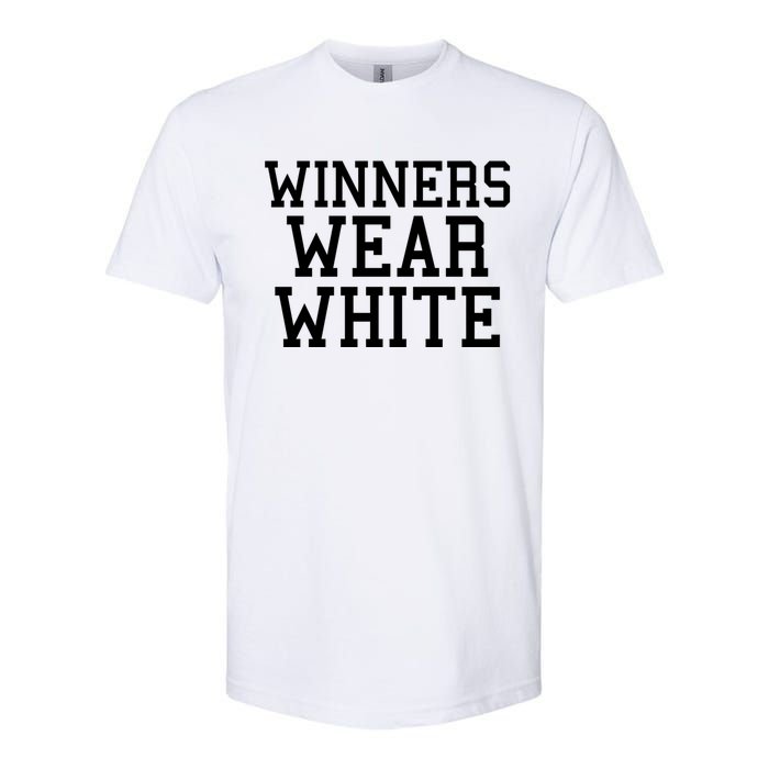 Winners Wear White Color War Camp Team Game Competition Softstyle CVC T-Shirt