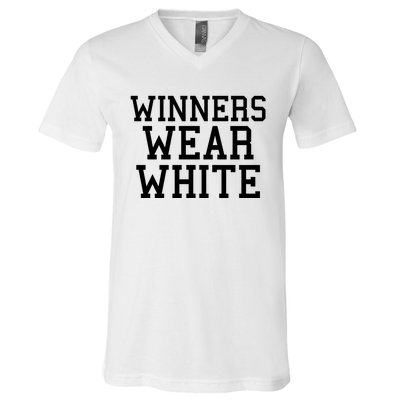 Winners Wear White Color War Camp Team Game Competition V-Neck T-Shirt