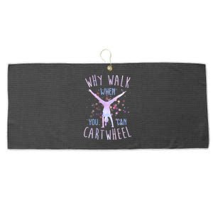 Why Walk When You Can Cartwheel Gymnastic Large Microfiber Waffle Golf Towel