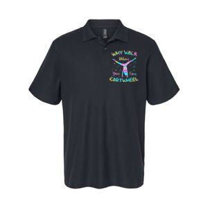 Why Walk When You Can Cartwheel Gymnast Gymnastic Tumbling Softstyle Adult Sport Polo