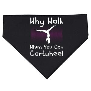 Why Walk When You Can Cartwheel Funny Gymnastics Pun Outfit USA-Made Doggie Bandana