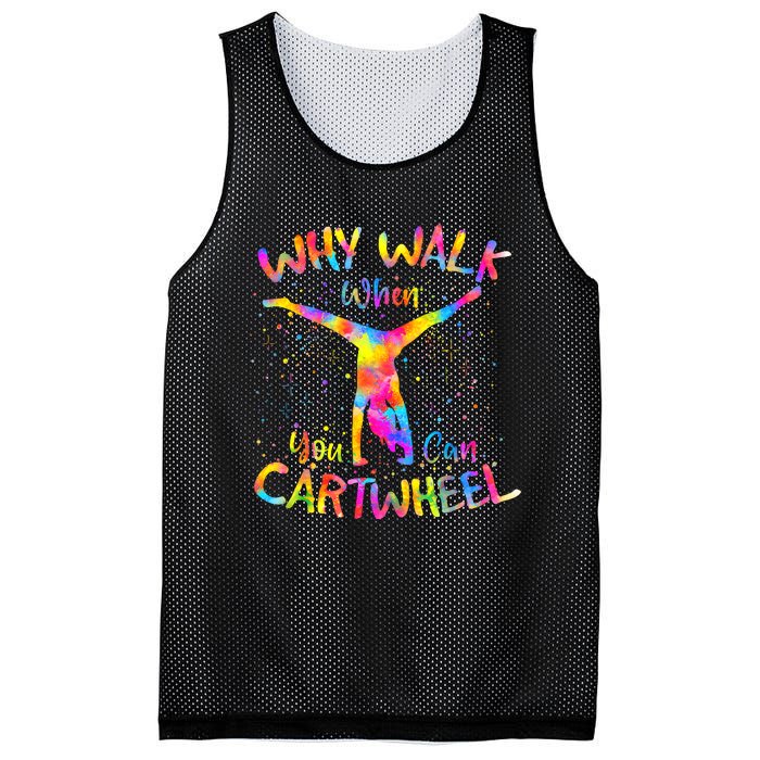 Why Walk When You Can Cartwheel Gymnast Gymnastic Tumbling Mesh Reversible Basketball Jersey Tank