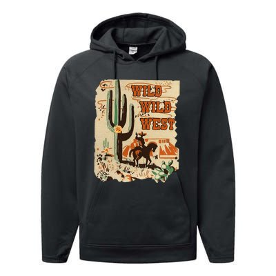 Wild Wild West Western Life Southwest Desert Vibes Cactus Performance Fleece Hoodie