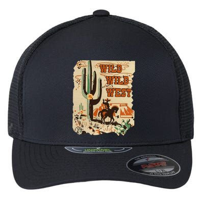 Wild Wild West Western Life Southwest Desert Vibes Cactus Flexfit Unipanel Trucker Cap