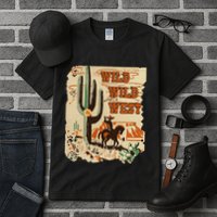 Wild Wild West Western Life Southwest Desert Vibes Cactus Tall T-Shirt