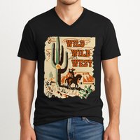 Wild Wild West Western Life Southwest Desert Vibes Cactus V-Neck T-Shirt