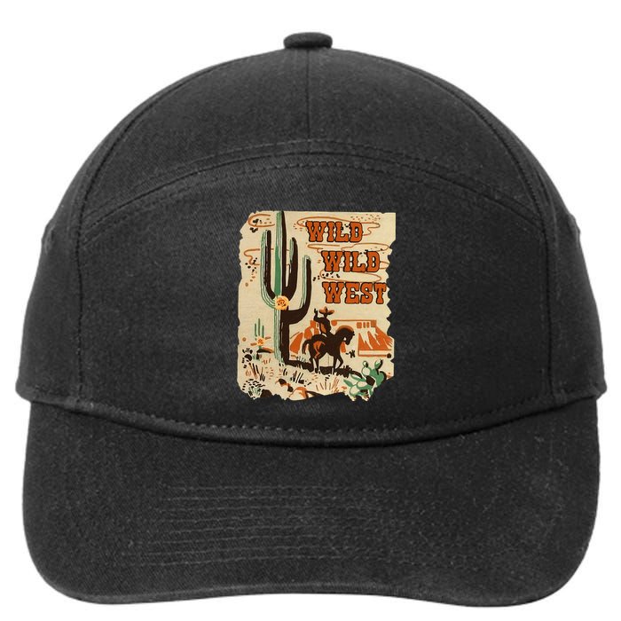 Wild Wild West Western Life Southwest Desert Vibes Cactus 7-Panel Snapback Hat