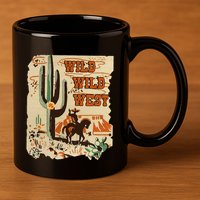 Wild Wild West Western Life Southwest Desert Vibes Cactus 11oz C Handle Ceramic Mug