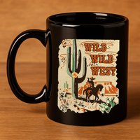 Wild Wild West Western Life Southwest Desert Vibes Cactus 11oz C Handle Ceramic Mug