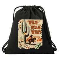 Wild Wild West Western Life Southwest Desert Vibes Cactus Drawstring Bag