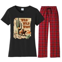 Wild Wild West Western Life Southwest Desert Vibes Cactus Women's Flannel Pajama Set