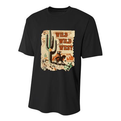 Wild Wild West Western Life Southwest Desert Vibes Cactus Youth Performance Sprint T-Shirt