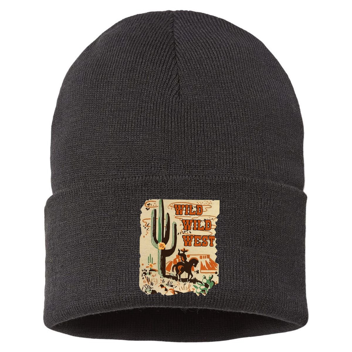 Wild Wild West Western Life Southwest Desert Vibes Cactus Sustainable Knit Beanie