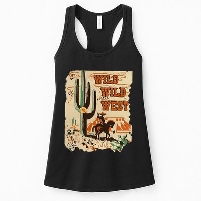 Wild Wild West Western Life Southwest Desert Vibes Cactus Womens Tank Top