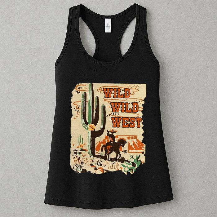 Wild Wild West Western Life Southwest Desert Vibes Cactus Womens Tank Top
