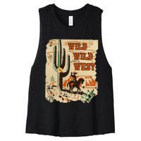 Wild Wild West Western Life Southwest Desert Vibes Cactus Women's Racerback Cropped Tank