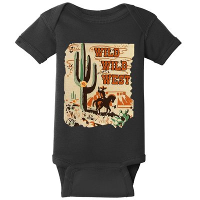 Wild Wild West Western Life Southwest Desert Vibes Cactus Baby Bodysuit