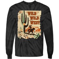 Wild Wild West Western Life Southwest Desert Vibes Cactus Tie-Dye Long Sleeve Shirt