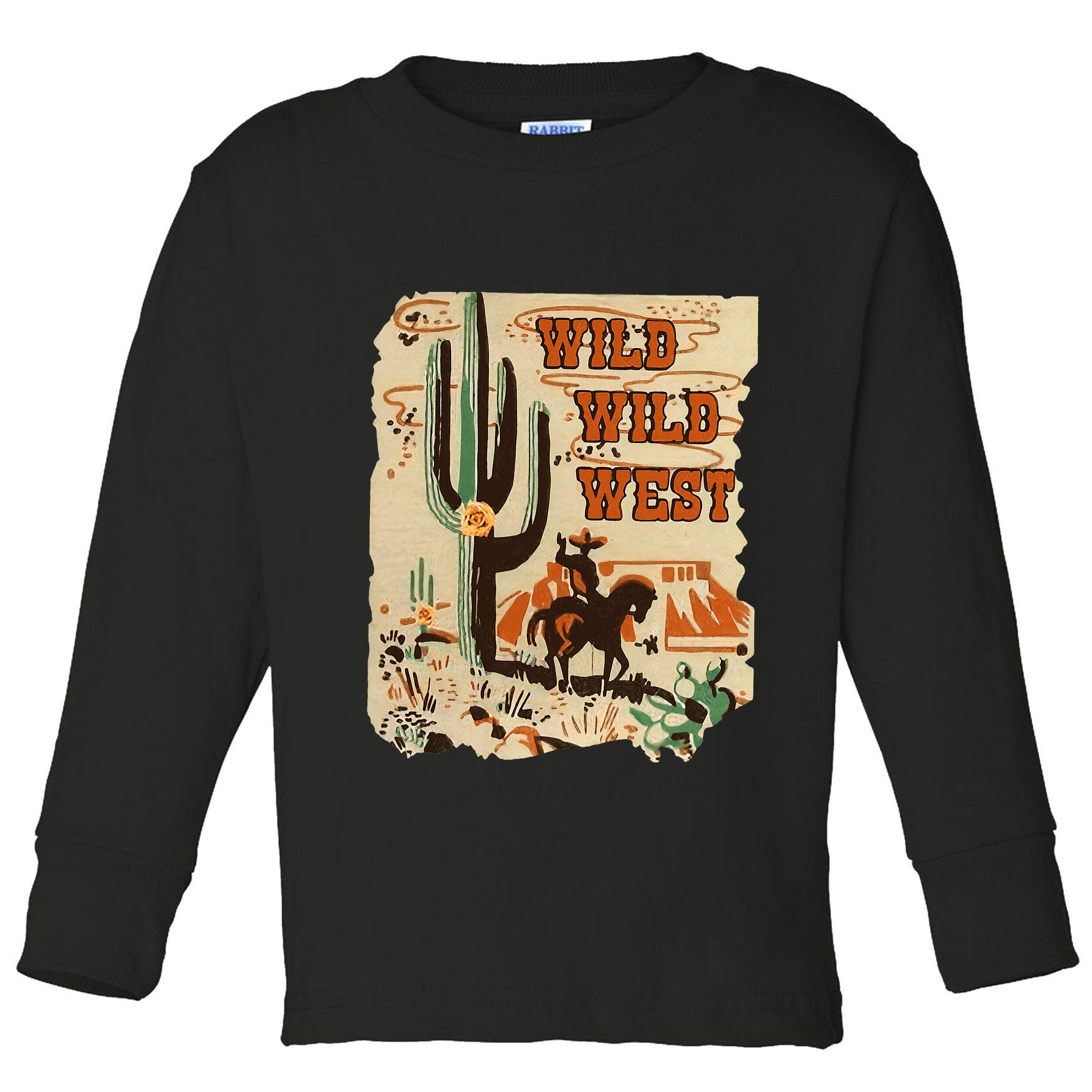 Wild Wild West Western Life Southwest Desert Vibes Cactus Toddler Long Sleeve Shirt
