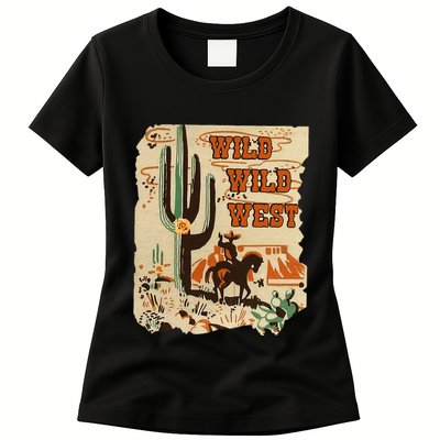 Wild Wild West Western Life Southwest Desert Vibes Cactus Womens T-Shirt