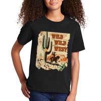 Wild Wild West Western Life Southwest Desert Vibes Cactus Kids T-Shirt