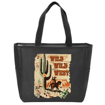 Wild Wild West Western Life Southwest Desert Vibes Cactus Zip Tote Bag