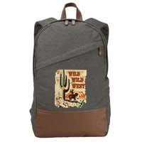 Wild Wild West Western Life Southwest Desert Vibes Cactus Cotton Canvas Backpack