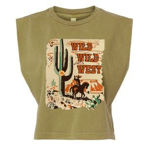 Wild Wild West Western Life Southwest Desert Vibes Cactus Garment-Dyed Women's Muscle Tee