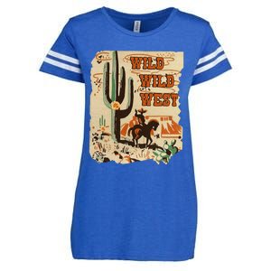 Wild Wild West Western Life Southwest Desert Vibes Cactus Enza Ladies Jersey Football T-Shirt