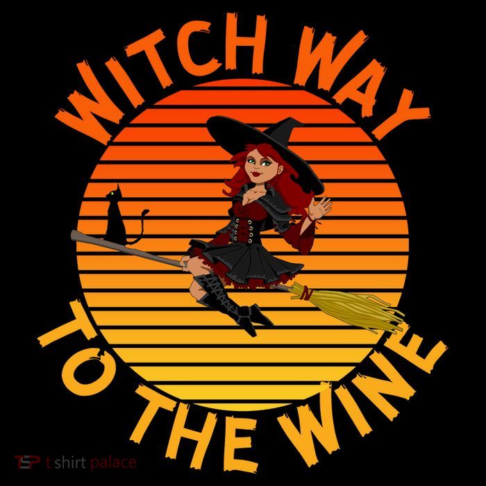 Womens Witch Way To The Wine Funny Wine Halloween Witch Wine Button