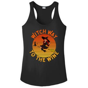 Womens Witch Way To The Wine Funny Wine Halloween Witch Wine Ladies PosiCharge Competitor Racerback Tank