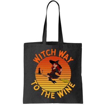 Womens Witch Way To The Wine Funny Wine Halloween Witch Wine Bag