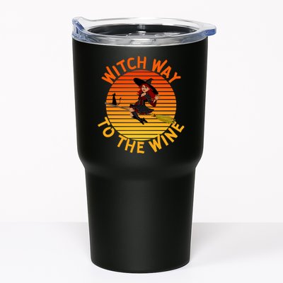 Womens Witch Way To The Wine Funny Wine Halloween Witch Wine Tumbler