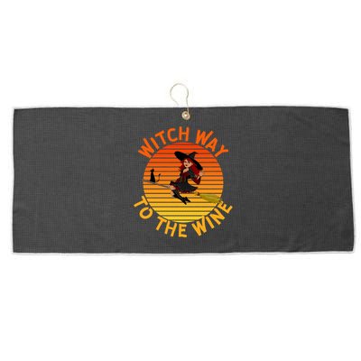 Womens Witch Way To The Wine Funny Wine Halloween Witch Wine Large Microfiber Waffle Golf Towel