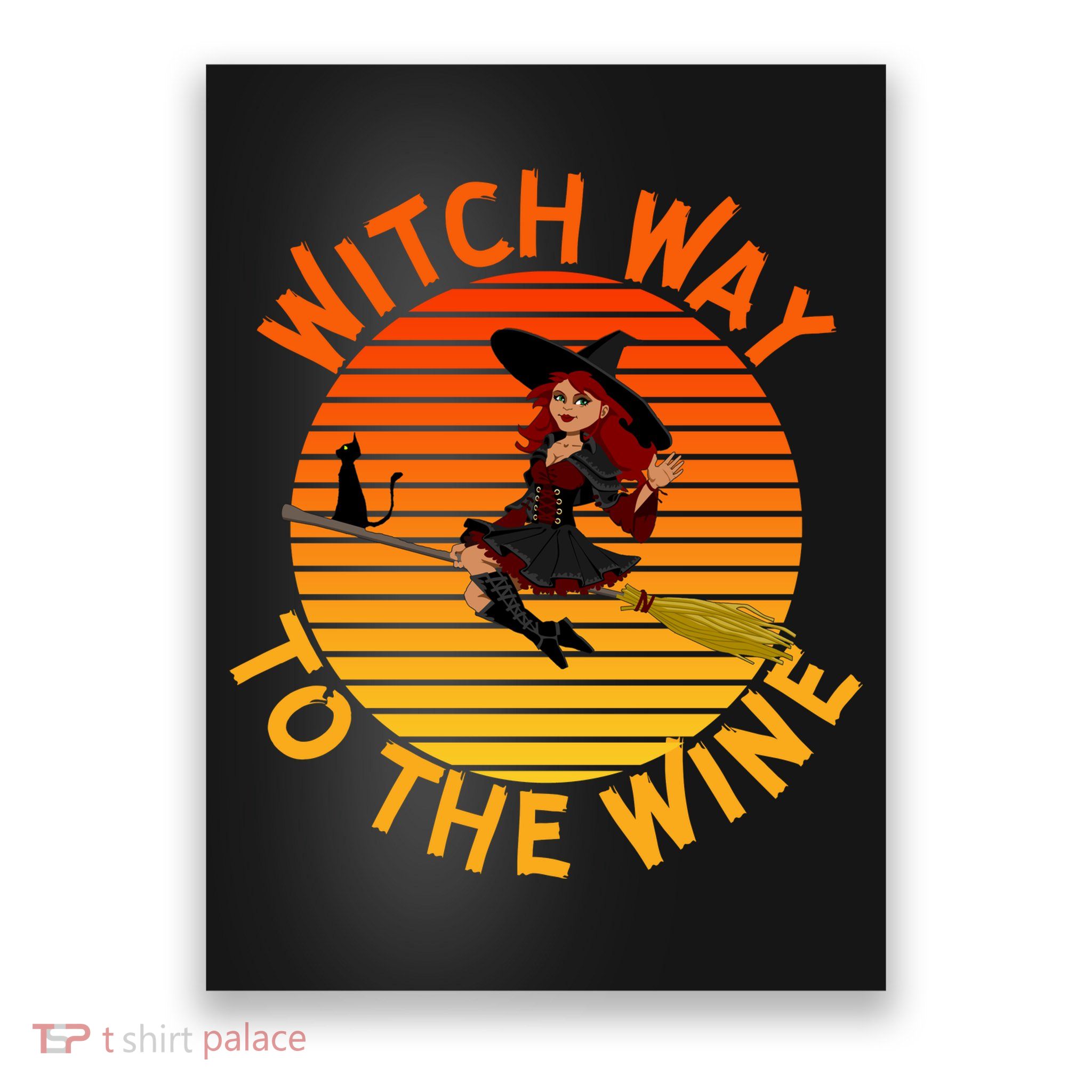 Womens Witch Way To The Wine Funny Wine Halloween Witch Wine Poster