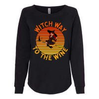 Womens Witch Way To The Wine Funny Wine Halloween Witch Wine Womens California Wash Sweatshirt