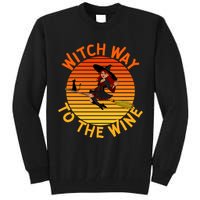 Womens Witch Way To The Wine Funny Wine Halloween Witch Wine Tall Sweatshirt
