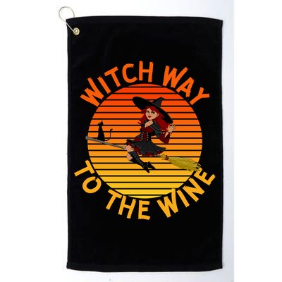 Womens Witch Way To The Wine Funny Wine Halloween Witch Wine Golf Towel