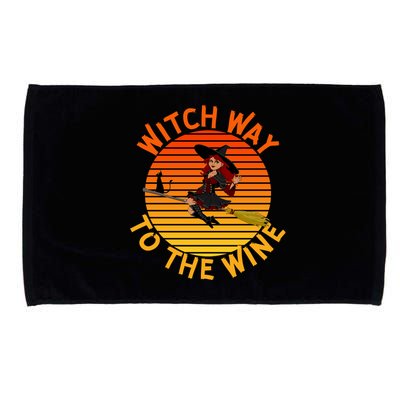 Womens Witch Way To The Wine Funny Wine Halloween Witch Wine Microfiber Hand Towel