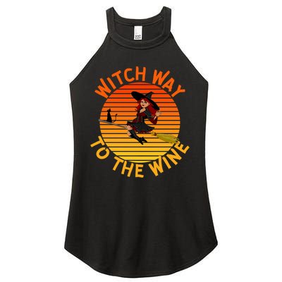 Womens Witch Way To The Wine Funny Wine Halloween Witch Wine Women's Perfect Tri Rocker Tank