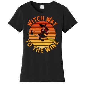 Womens Witch Way To The Wine Funny Wine Halloween Witch Wine Women's T-Shirt