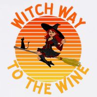 Womens Witch Way To The Wine Funny Wine Halloween Witch Wine Garment-Dyed Sweatshirt
