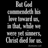 While We Were Yet Sinners Christ Died For Us Romans 58 Kjv Bible Verse Flat Bill Trucker Hat