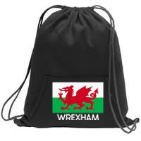 Wrexham Wales Welsh Flag Baner Y Ddraig Goch Sweatshirt Cinch Pack Bag