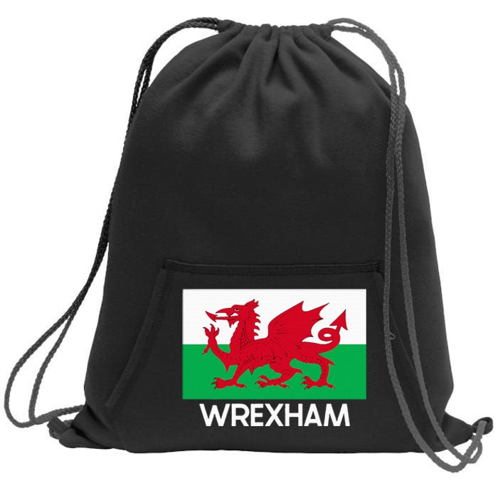 Wrexham Wales Welsh Flag Baner Y Ddraig Goch Sweatshirt Cinch Pack Bag