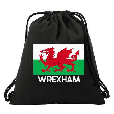 Wrexham Wales Welsh Flag Baner Y Ddraig Goch Drawstring Bag