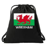 Wrexham Wales Welsh Flag Baner Y Ddraig Goch Drawstring Bag