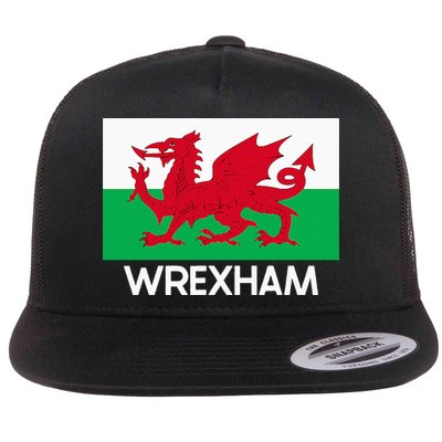 Wrexham Wales Welsh Flag Baner Y Ddraig Goch Flat Bill Trucker Hat