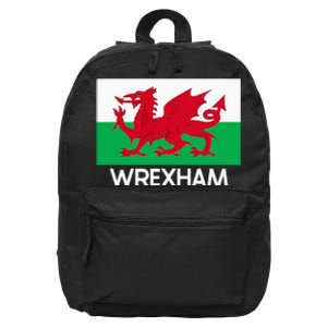 Wrexham Wales Welsh Flag Baner Y Ddraig Goch 16 in Basic Backpack