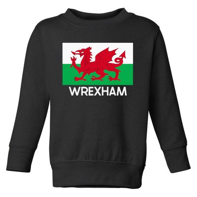 Wrexham Wales Welsh Flag Baner Y Ddraig Goch Toddler Sweatshirt